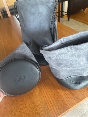 Canon Gray and Black Lens Pouches Set